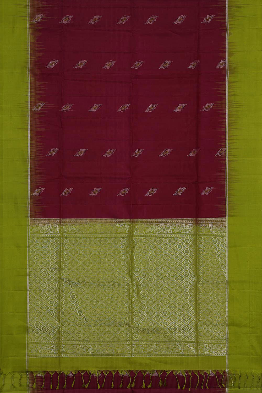 Kalanjali Gorgeous Soft-Silk Caramel-Maroon Saree - view 3