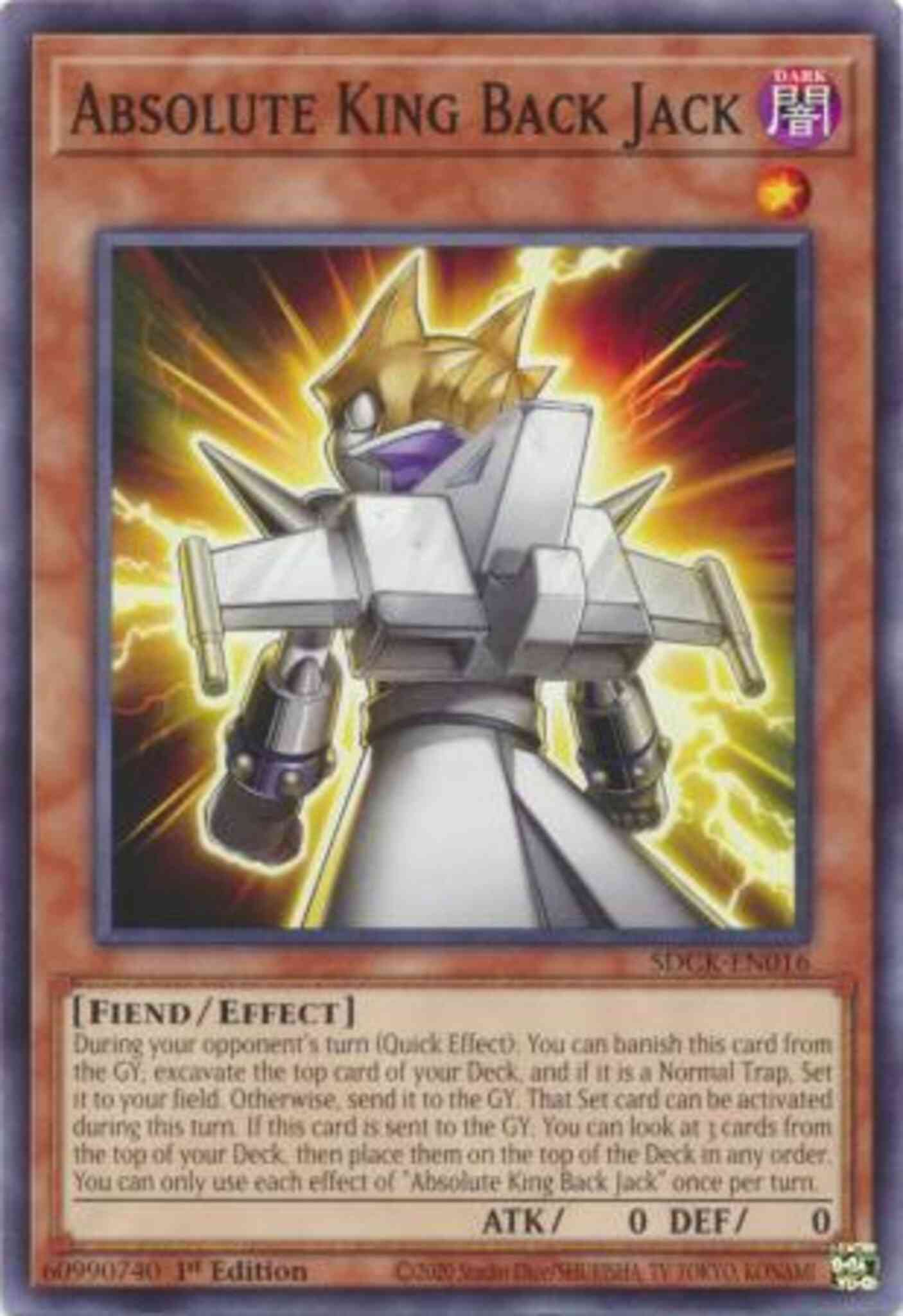 Yu-Gi-Oh! Absolute King Back Jack - SDCK-EN016 - Common - 1st Edition