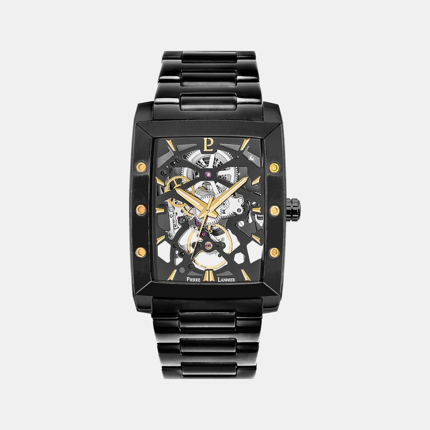Pierre Lannier Hector Men Automatic Black Dial Analog Stainless Steel Watch 340A439