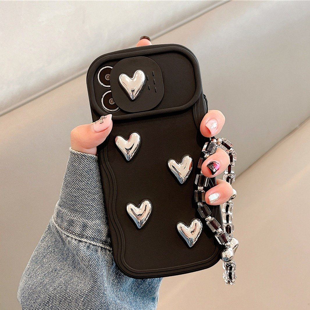 Peeperly Lovely Hearts Slideaway Case with Bracelet
