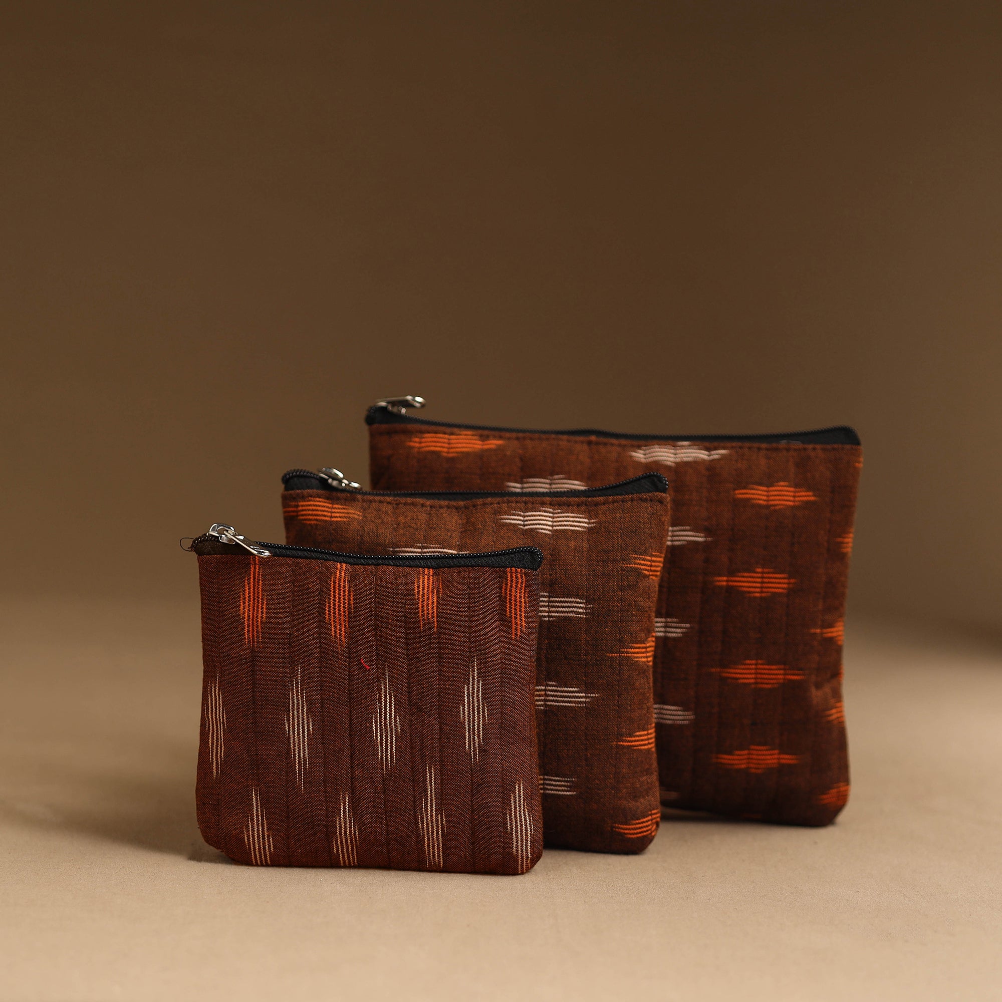 NOORI BAZAR Brown - Handmade Cotton Utility Pouch Set 03