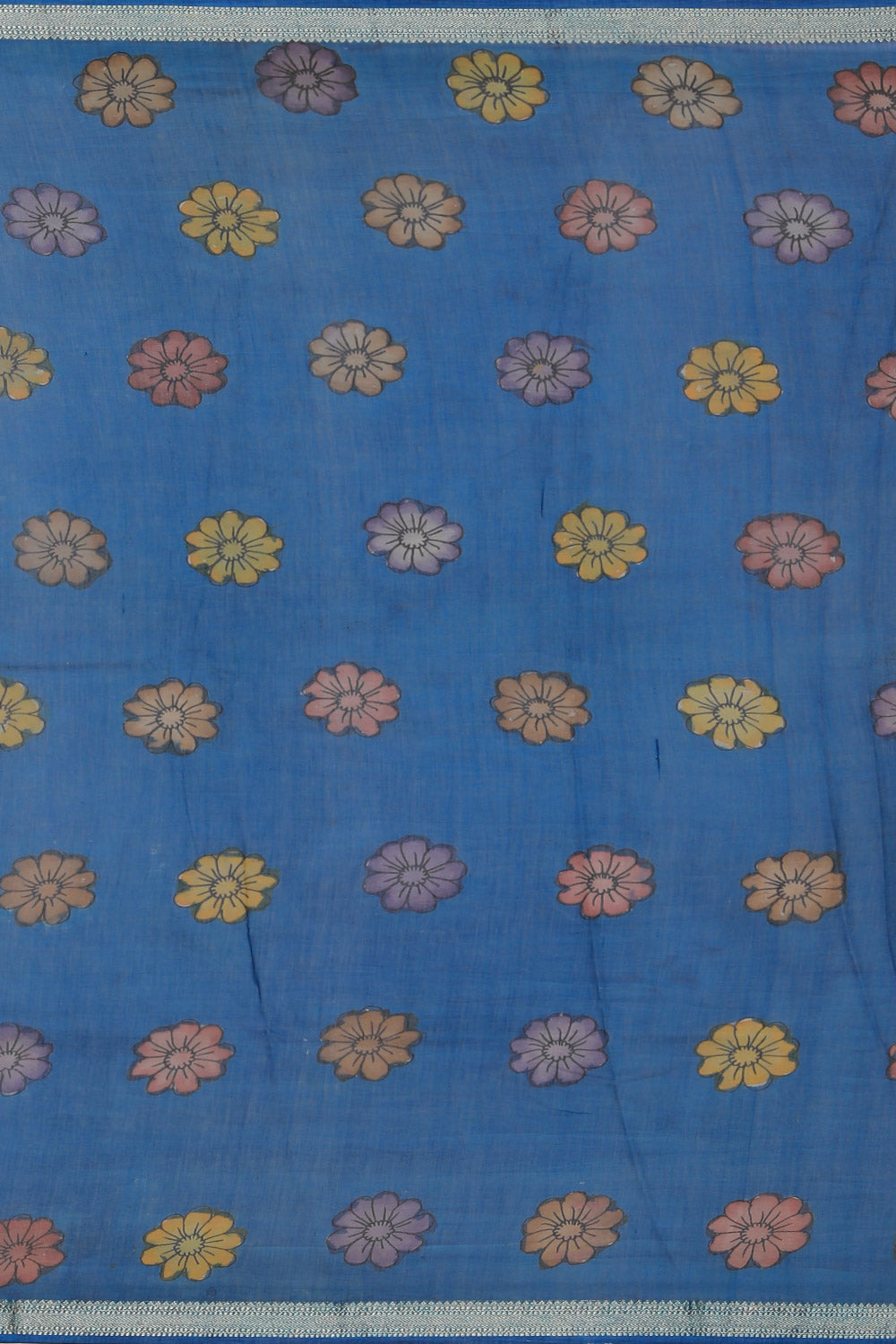 Kalanjali Kalamkari Hand-Painted Orange Saree - view 4