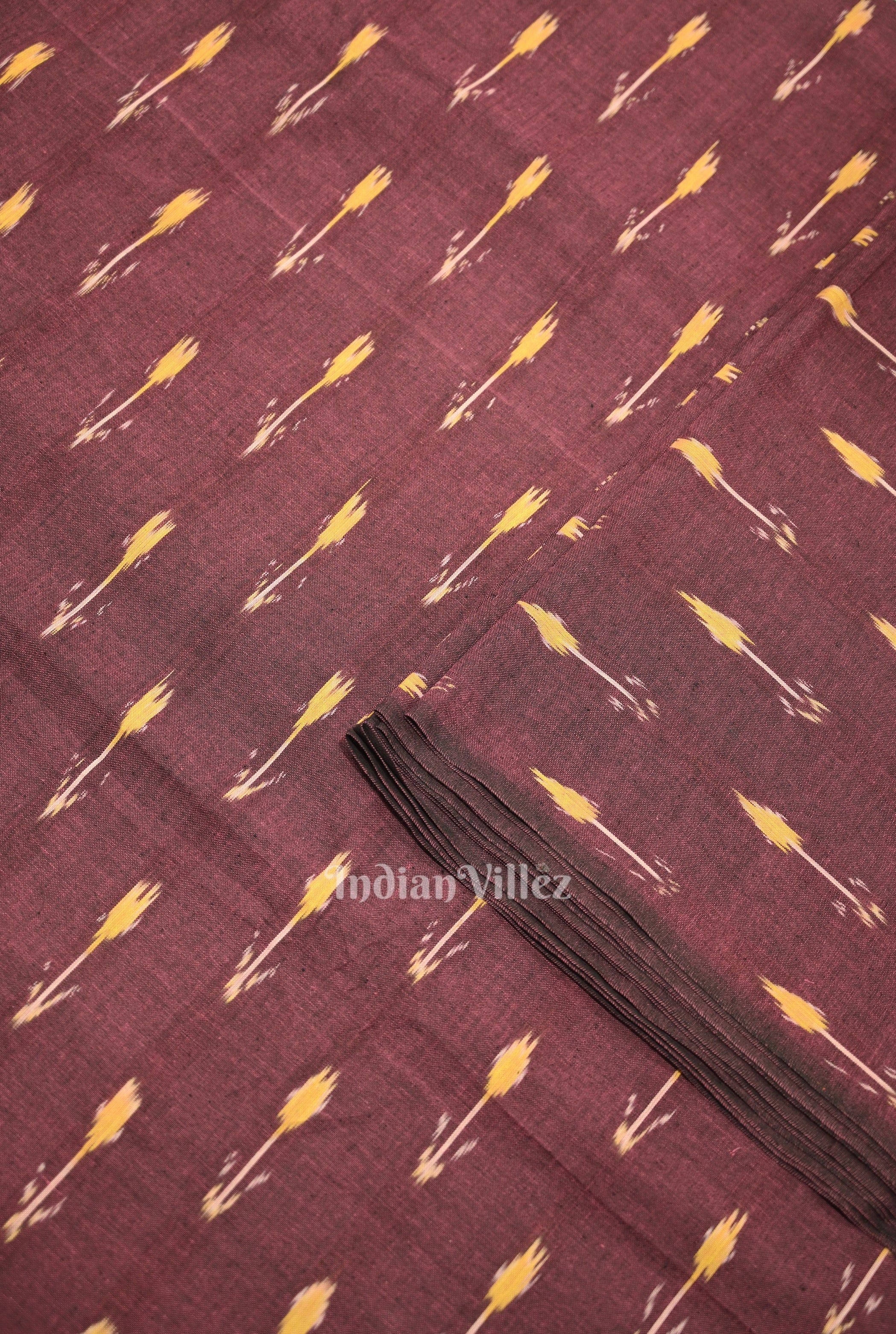 IndianVillèz Purple Pochampally Ikat Cotton Fabric - view 2