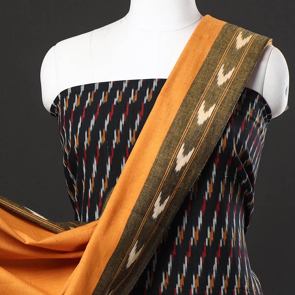 SOUTH KARGHA Black - 3pc Pochampally Ikat Weave Cotton Suit Material Set - view 3