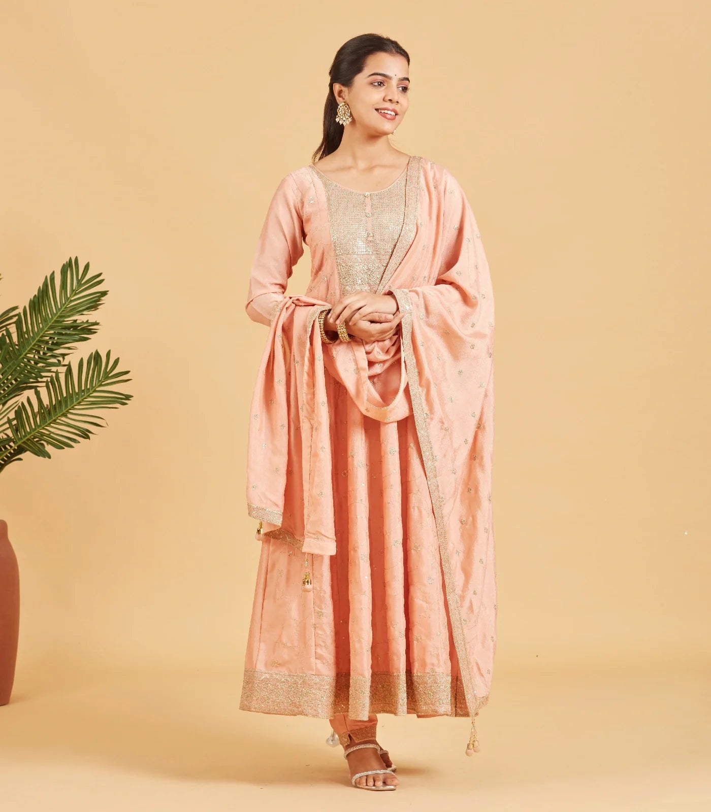 RmKV Peach Fuzz Anarkali Set - view 2