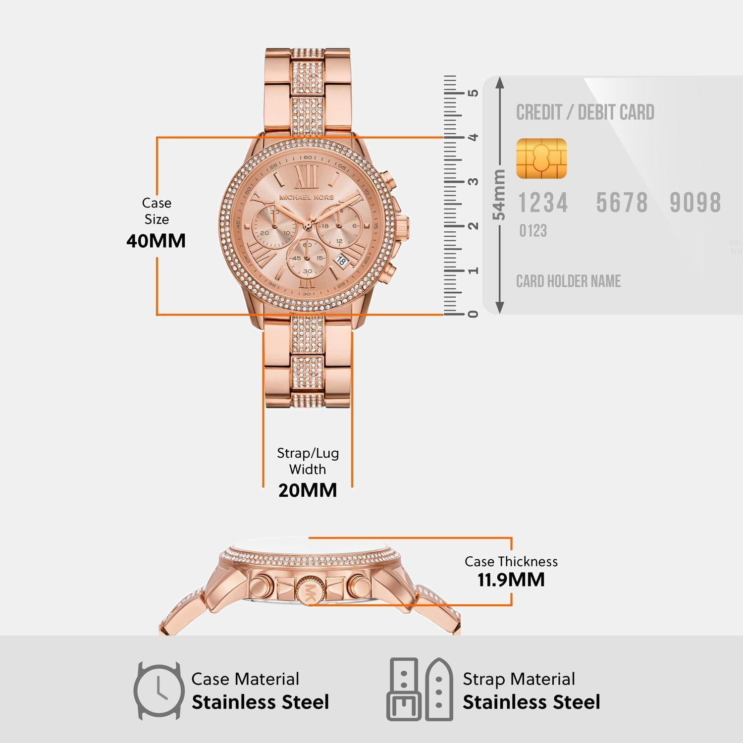 Michael Kors Brynn Women Quartz Rose Gold Dial Chronograph Stainless Steel Watch MK7505 - view 6