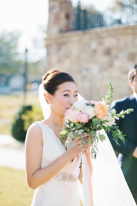 fiftyflowers.com Romantic Peach and Coral Garden Wedding