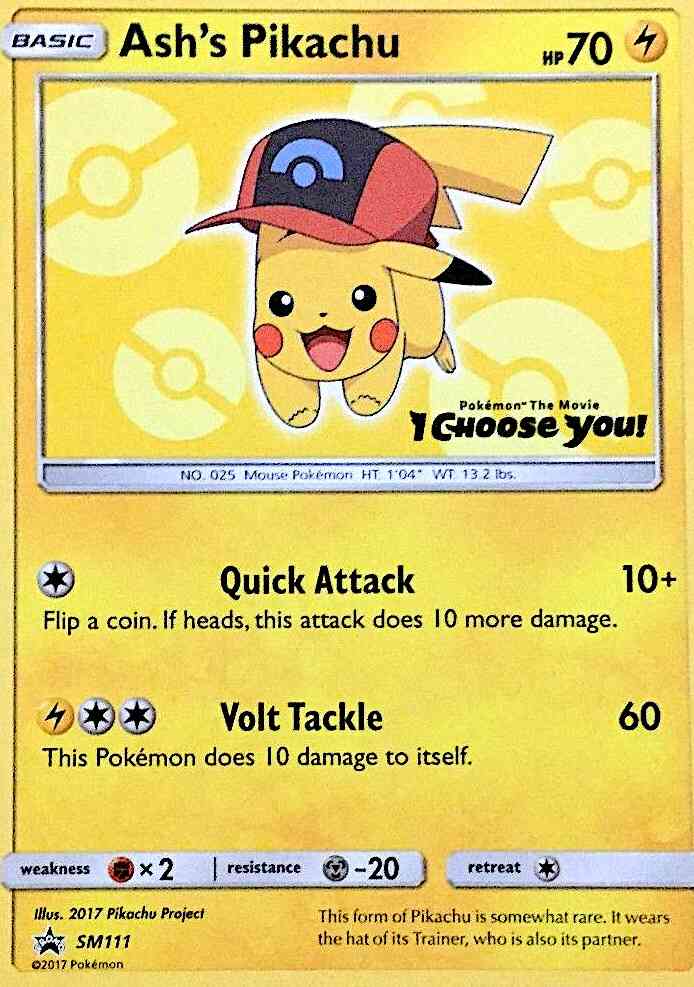 Promo smp-sm111 non-holo – Pokémon Ash's Pikachu - SM111 - Promo [smp-SM111] [Non-Holo]