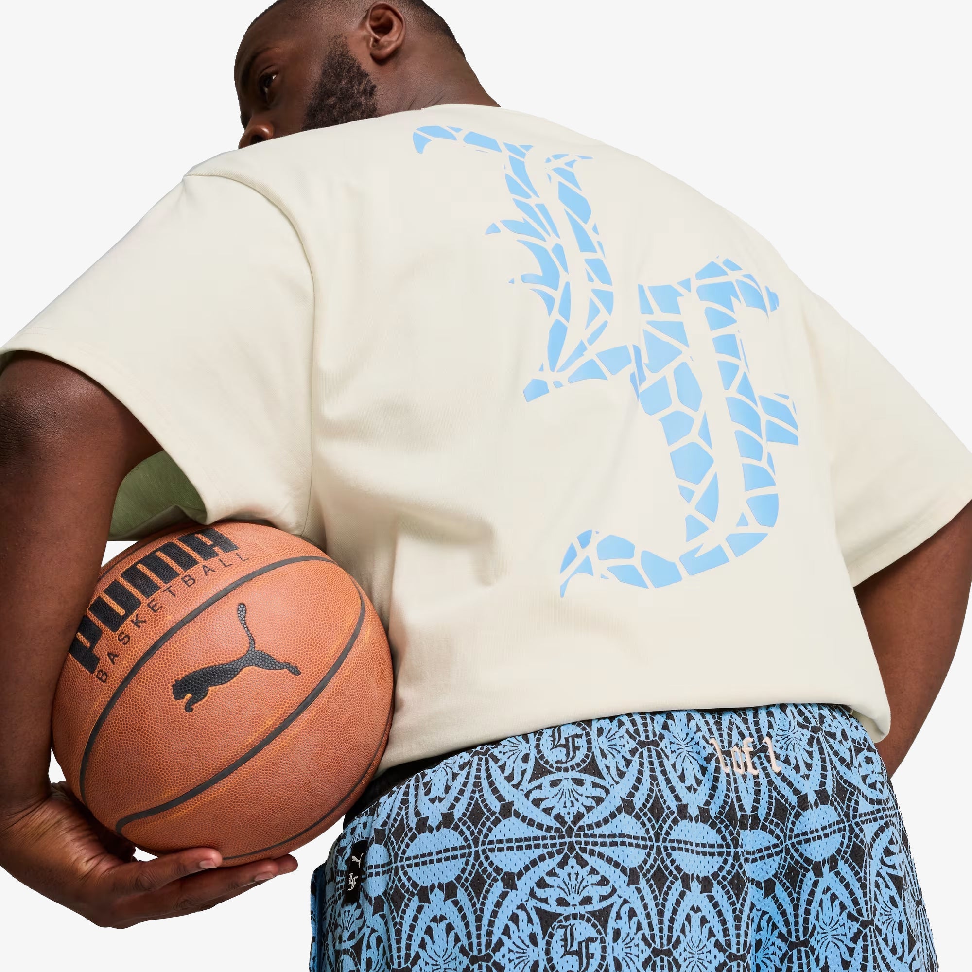 Puma | Hoops X Lf Mosiac Shorts { Team Light Blue - view 4