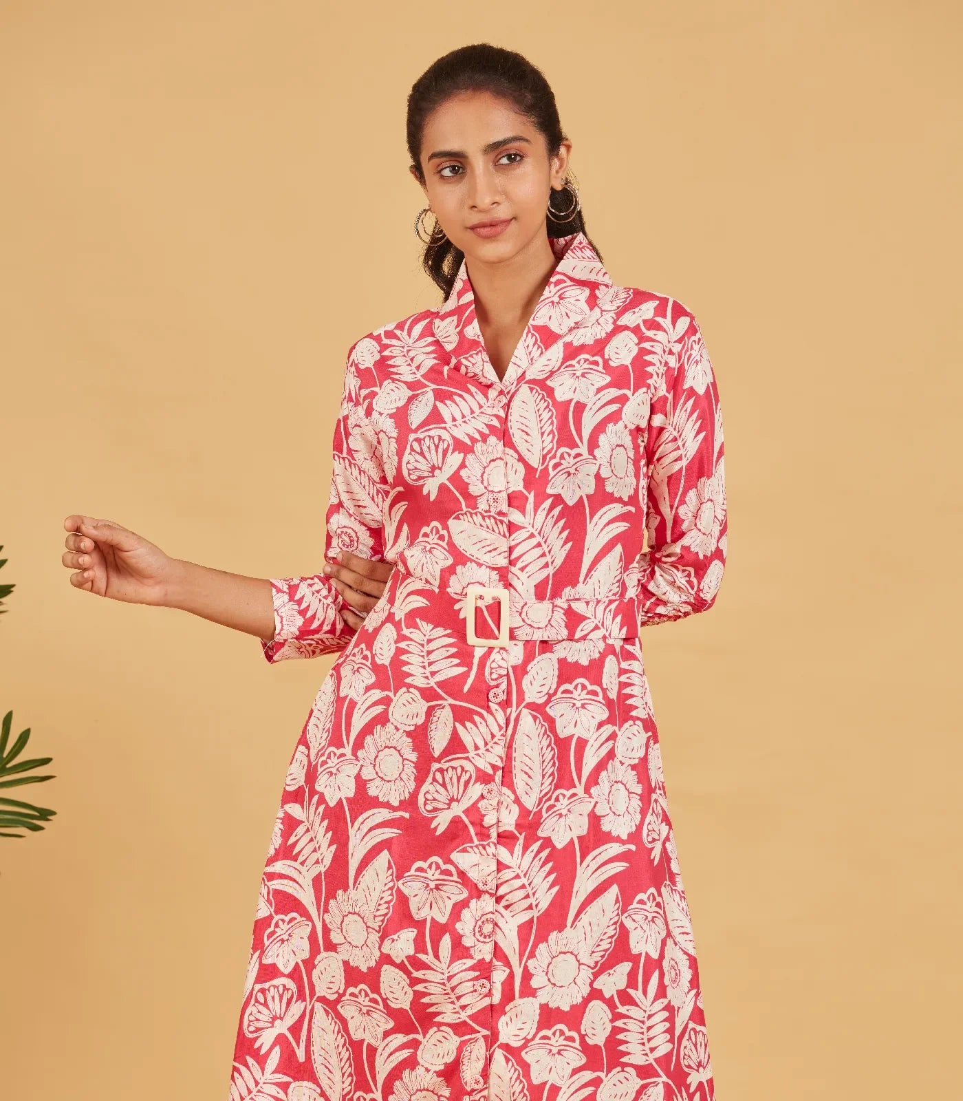RmKV French Rose Pink Floral Dress