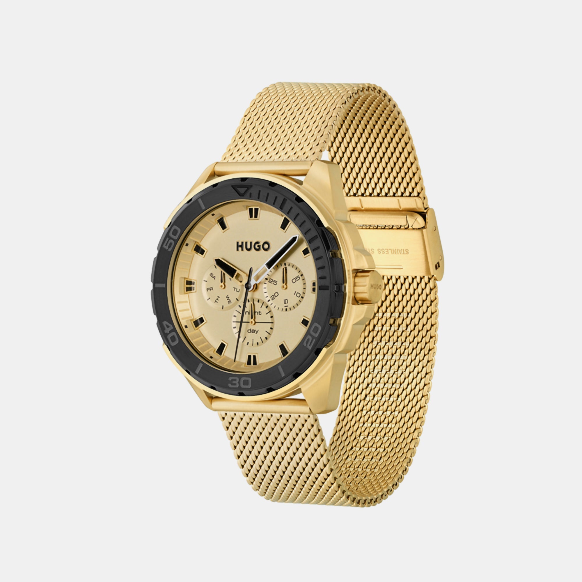 Boss Fresh Men Quartz Gold Dial Chronograph Mesh Watch 1530288 - view 2