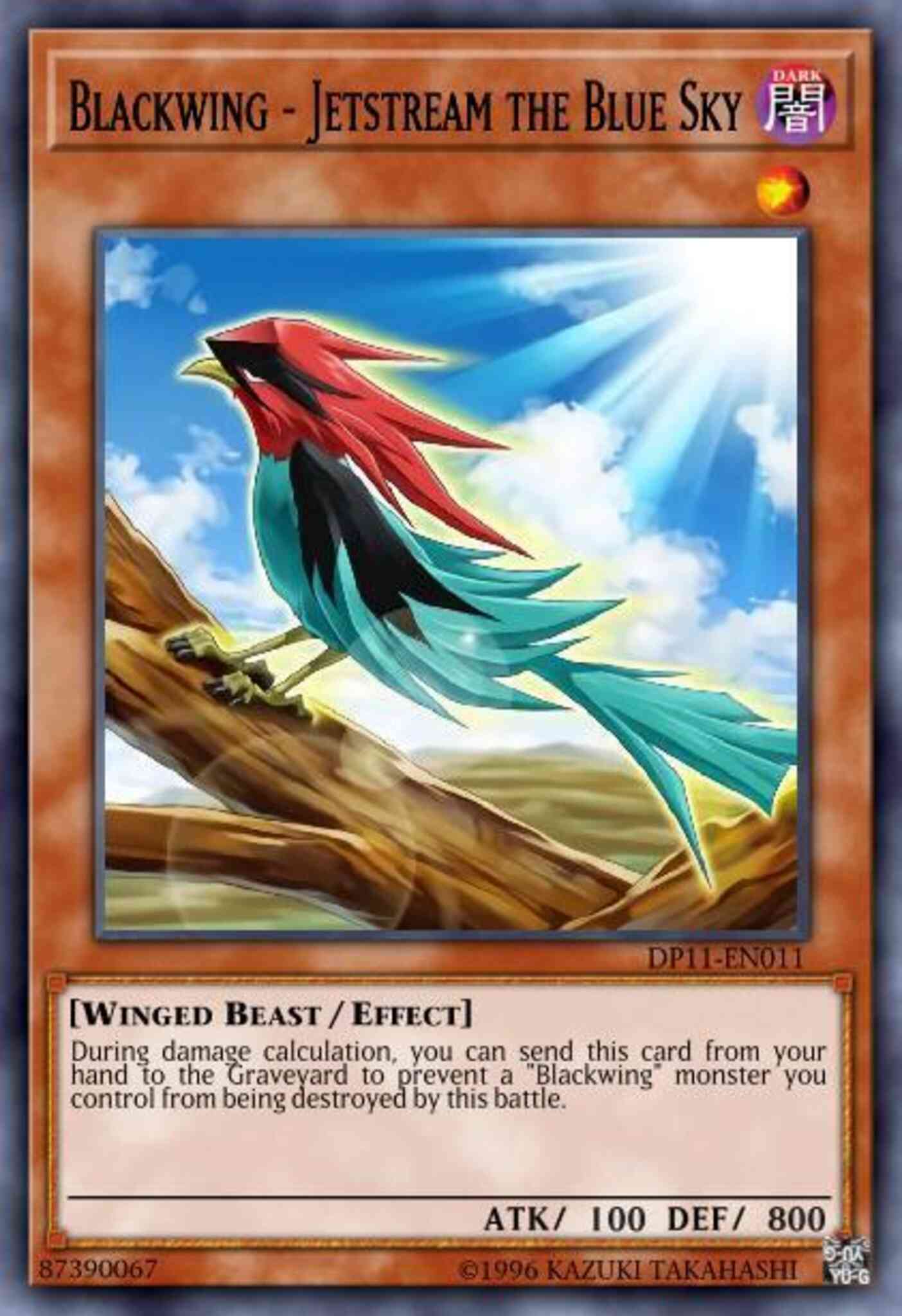 Yu-Gi-Oh! Blackwing - Jetstream the Blue Sky - DP11-EN011 - Ultra Rare - 1st Edition