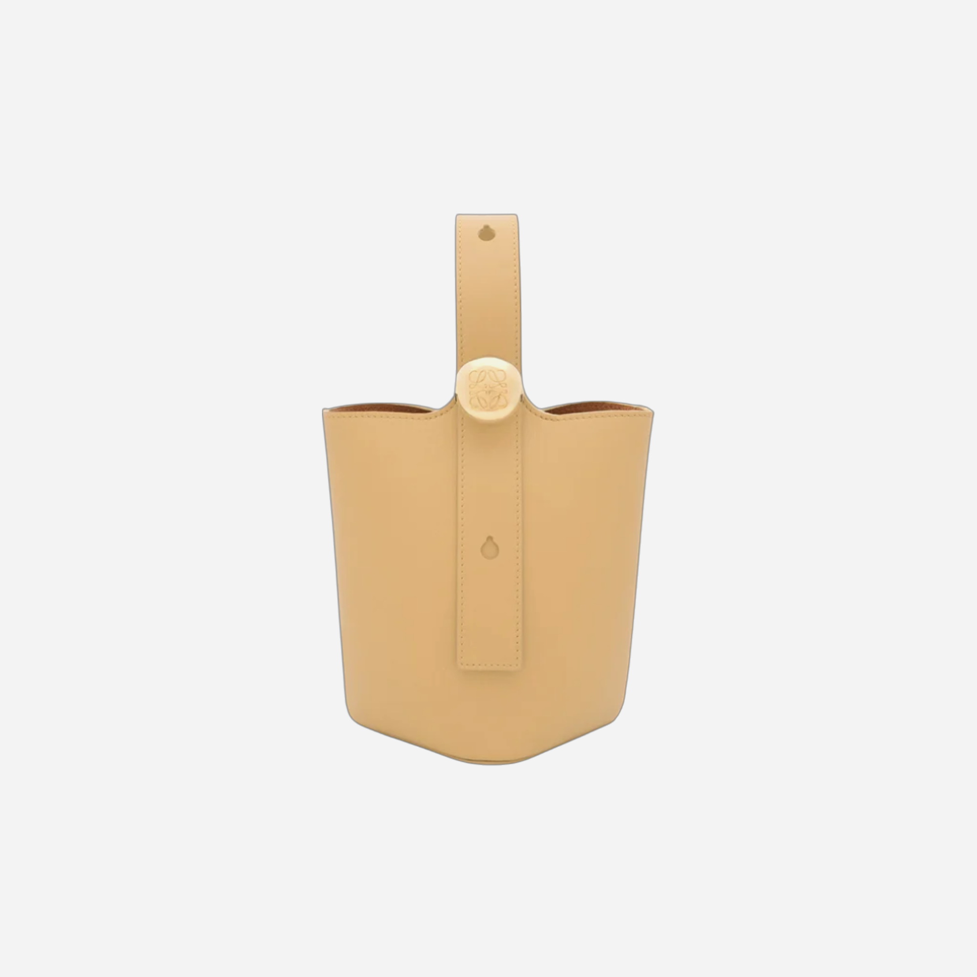 Loewe Mini Pebble Bucket Bag Dark Butter