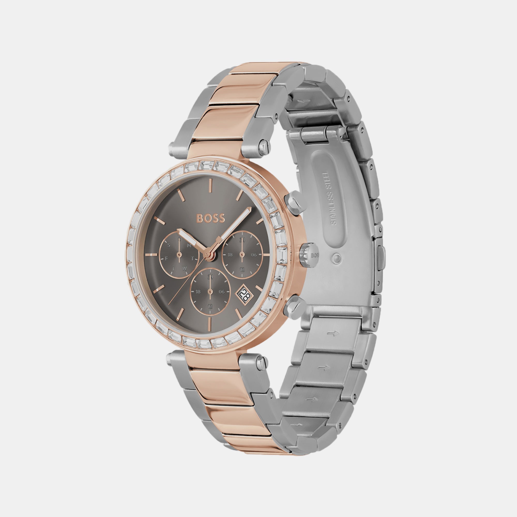 Boss Andra Women Quartz Grey Dial Chronograph Stainless Steel Watch 1502690 - view 2