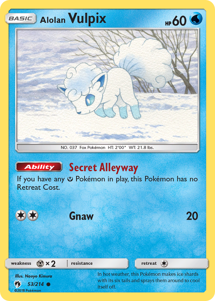 Common sm8-53 non-holo – Pokémon Alolan Vulpix - 53/214 - Common [sm8-53] [Non-Holo] - Alolan Vulpix - 53/214 - Common