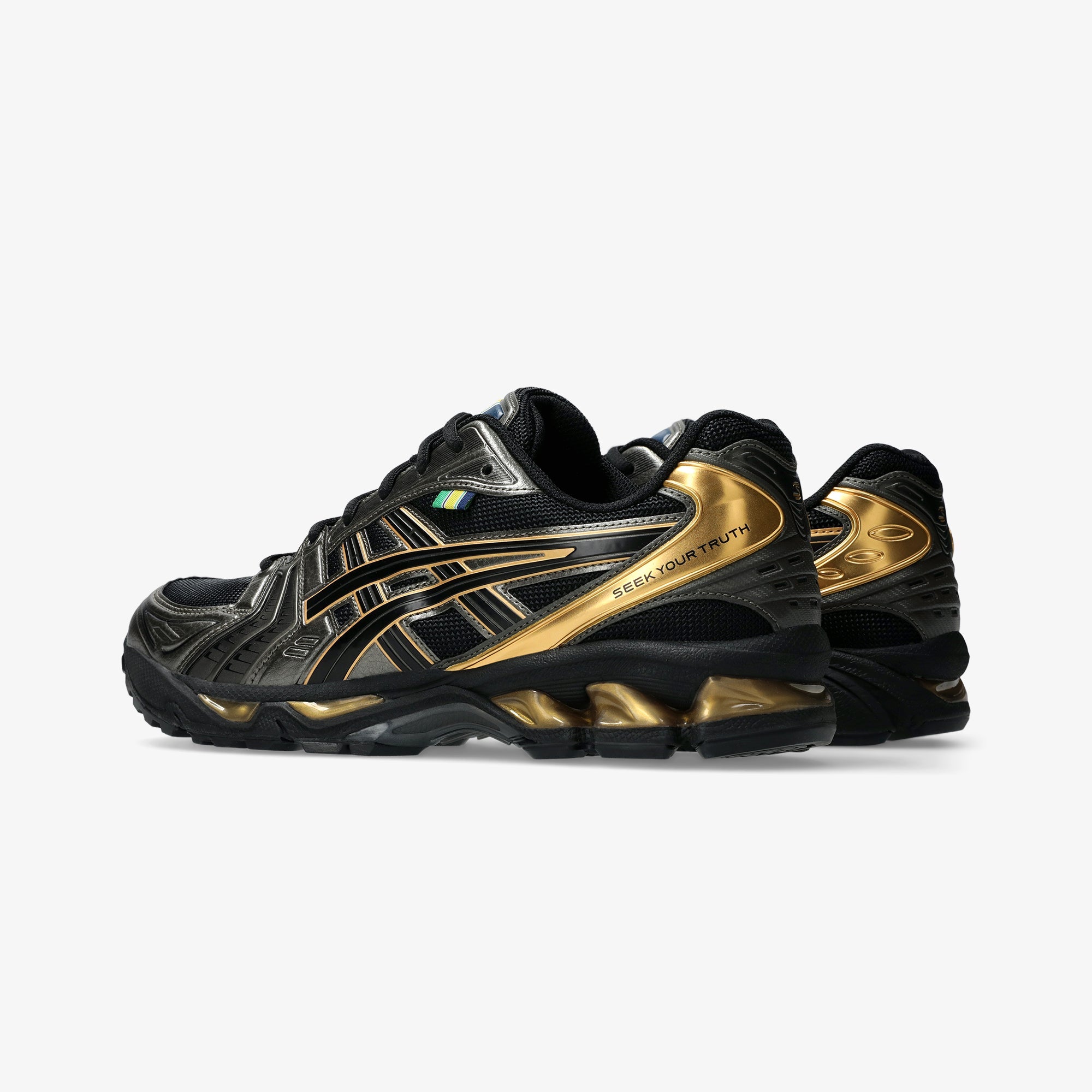 ASICS | SENNA x GEL KAYANO 14 { BLACK/PURE GOLD - view 5
