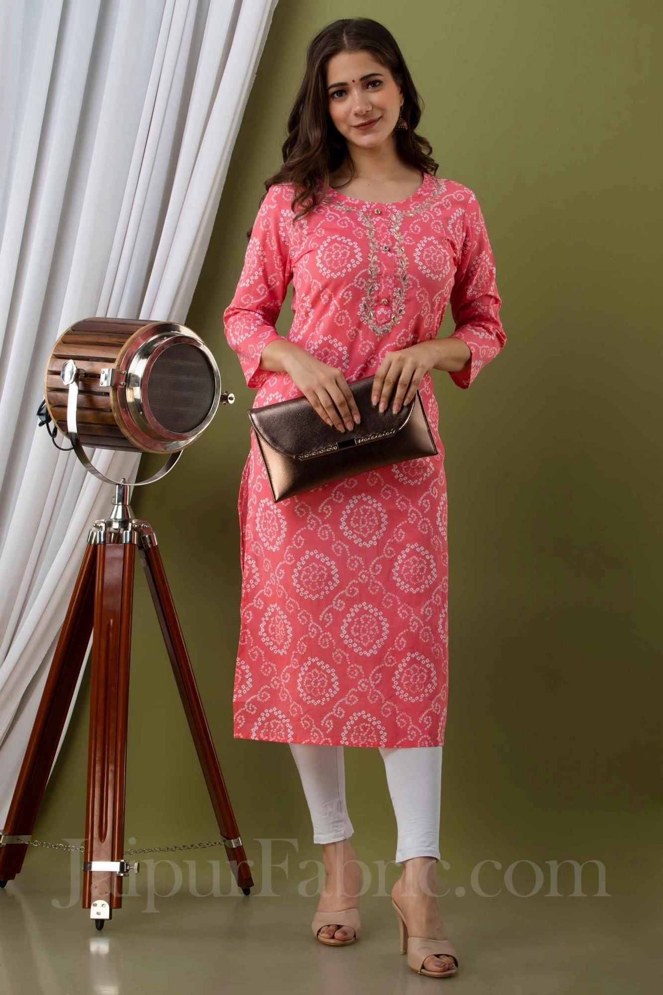 JaipurFabric® Women Peach Cotton Kurti - view 5