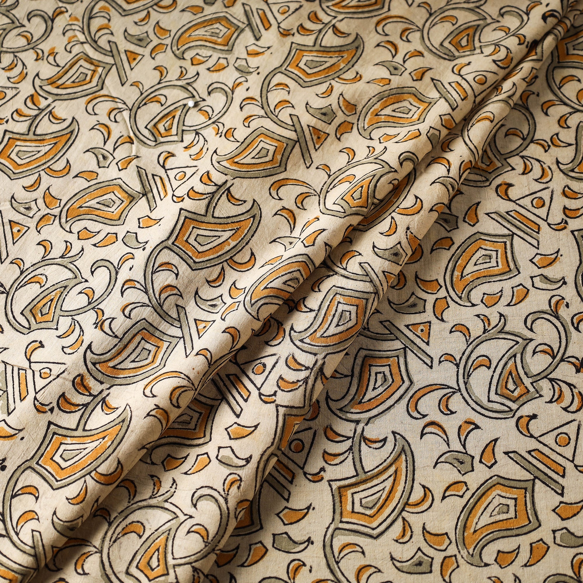 SOUTH KARGHA Beige - Kalamkari Block Printed Cotton Fabric - view 2