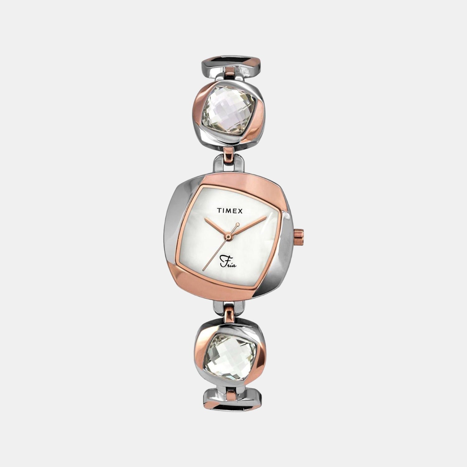 Timex Fria Women Quartz Mother Of Pearl Dial Analog Brass Watch TWEL15002
