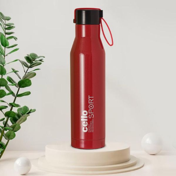 Cello Maestro Flask, Vacusteel Water Bottle, Red - view 2