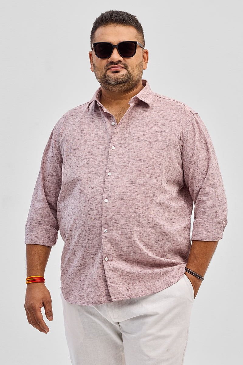 SNITCH Mauve Linen Blend Shirt