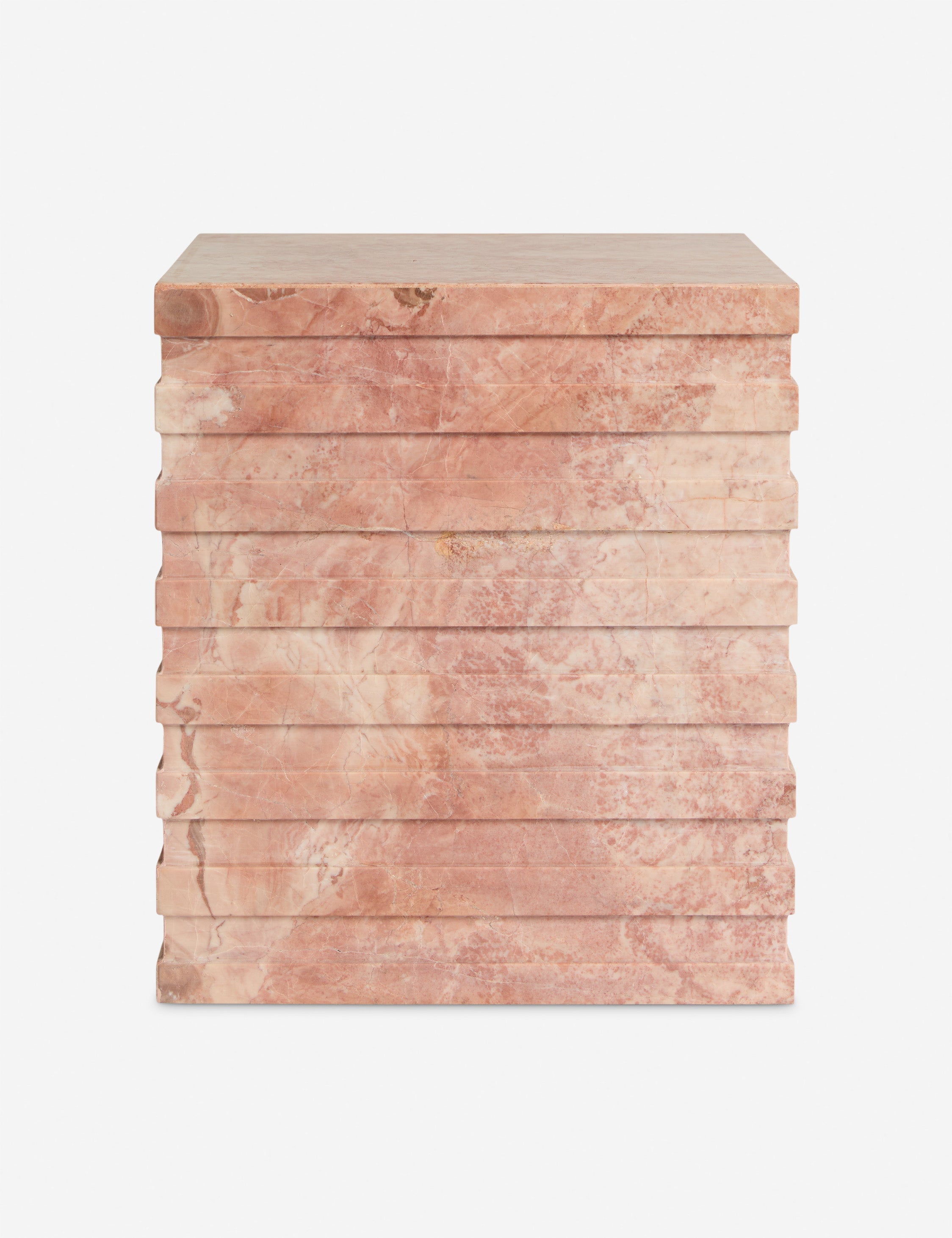 Lulu and Georgia Mardi Marble Side Table – Pink Marble