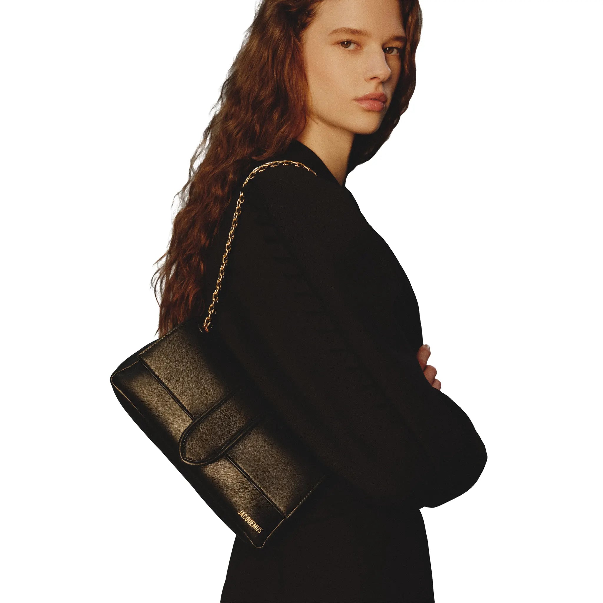 Jacquemus The Bambino Chain Soft Flap Black Shoulder Bag - view 3