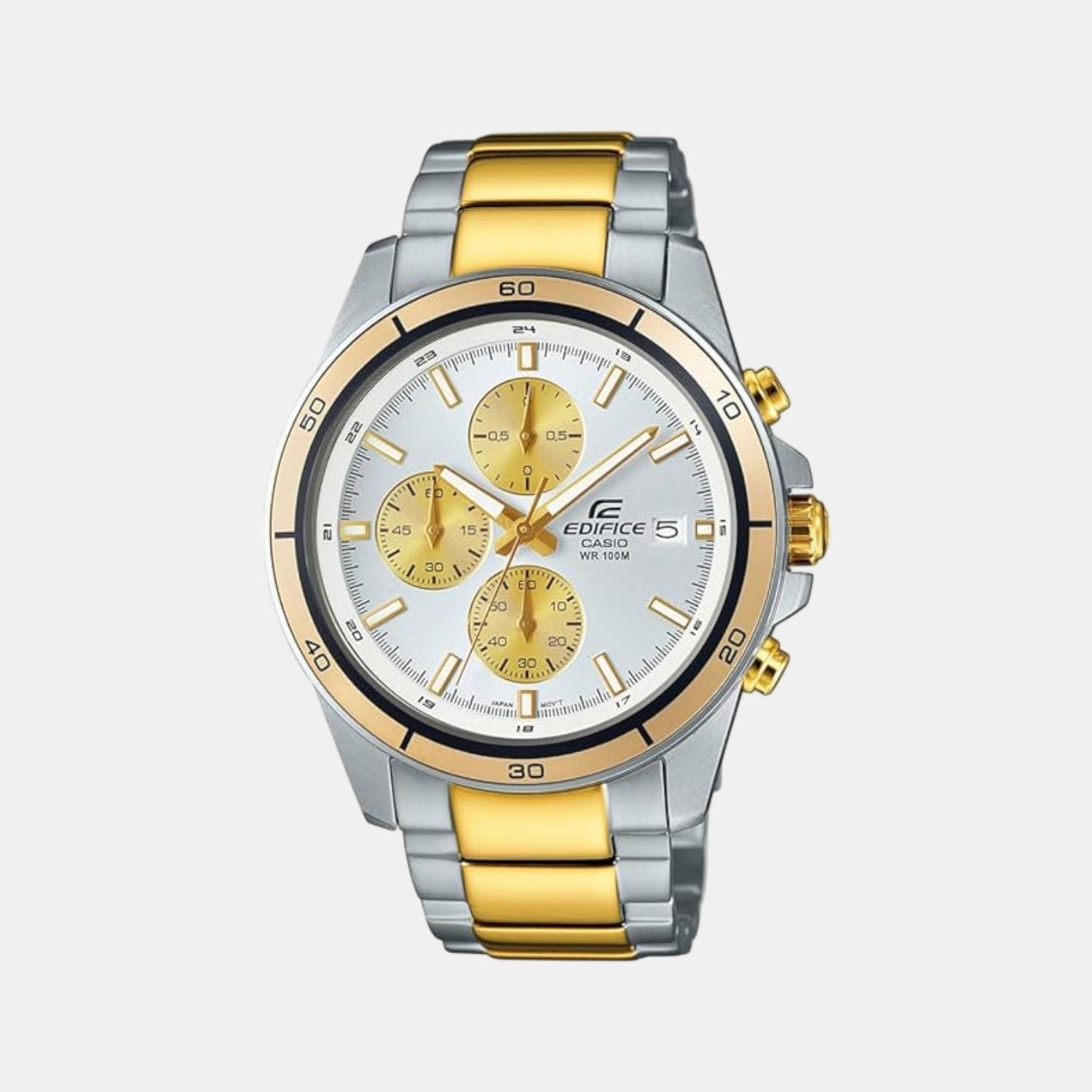 Casio Edifice Men Quartz Silver Dial Chronograph Stainless Steel Watch EX273