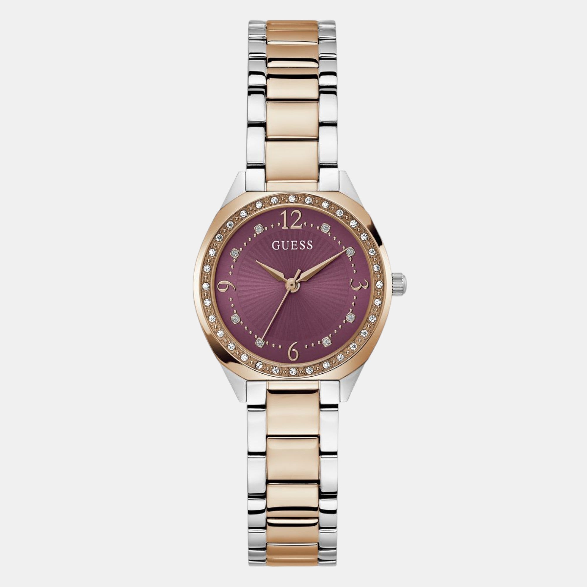 Guess Charlotte Women Quartz Purple Dial Analog Stainless Steel Watch GW0767L5