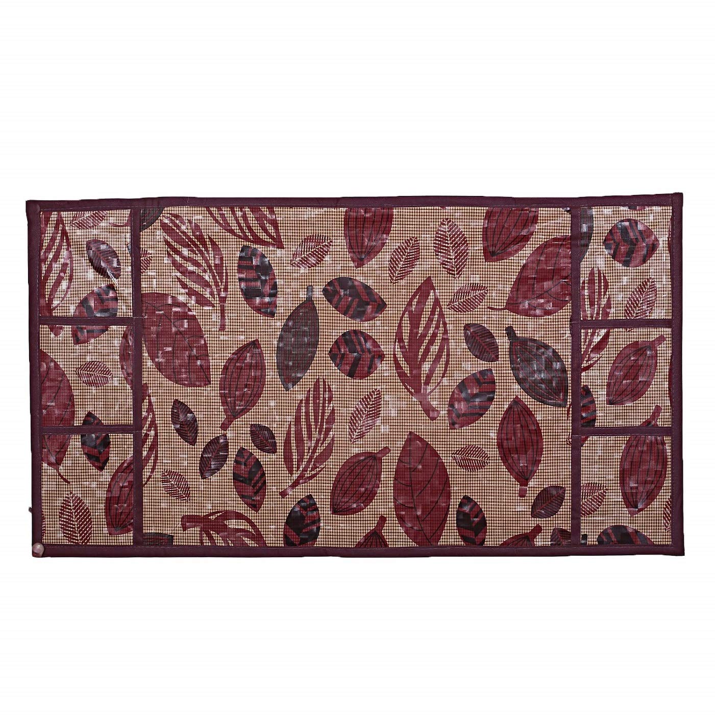 Kuber Industries Leaf Design PVC Microwave Oven Top Cover 30 Liter with Utility 4 Pockets (Gold) - CTKTC040718 - view 2