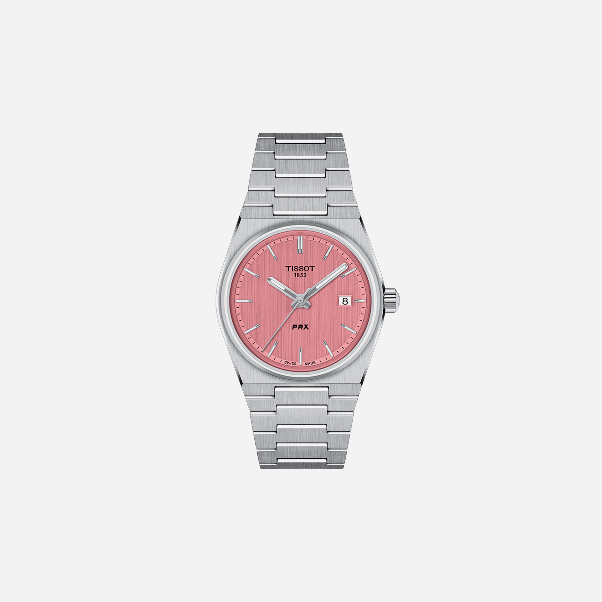 Tissot PRX 35mm Pink Dial Grey Stainless Steel Quartz Watch