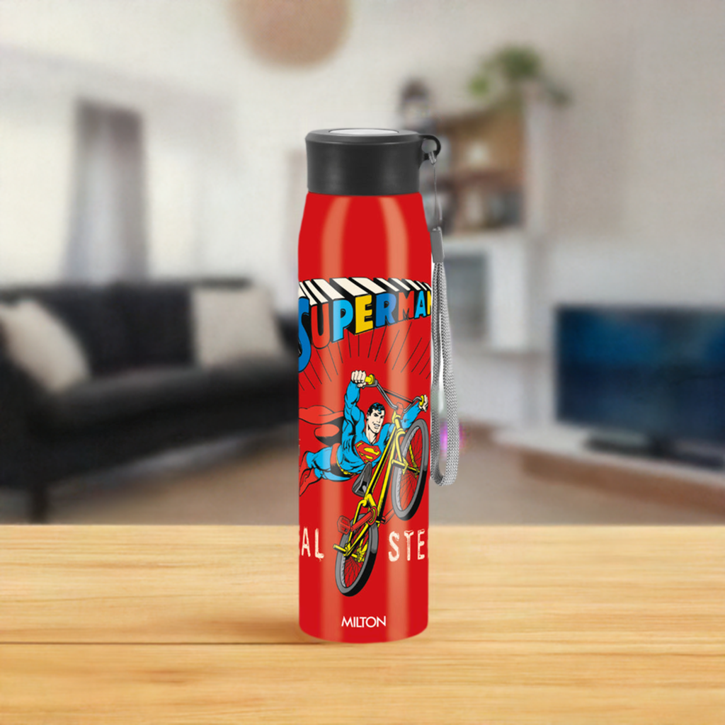 Superman 3D Design Handy Stainless Steel Bottle (Milton)