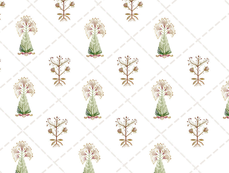 Spaces India Floral Turf Green 100% Cotton King Size Bedsheet - Kalakari Haath By Spaces - view 6