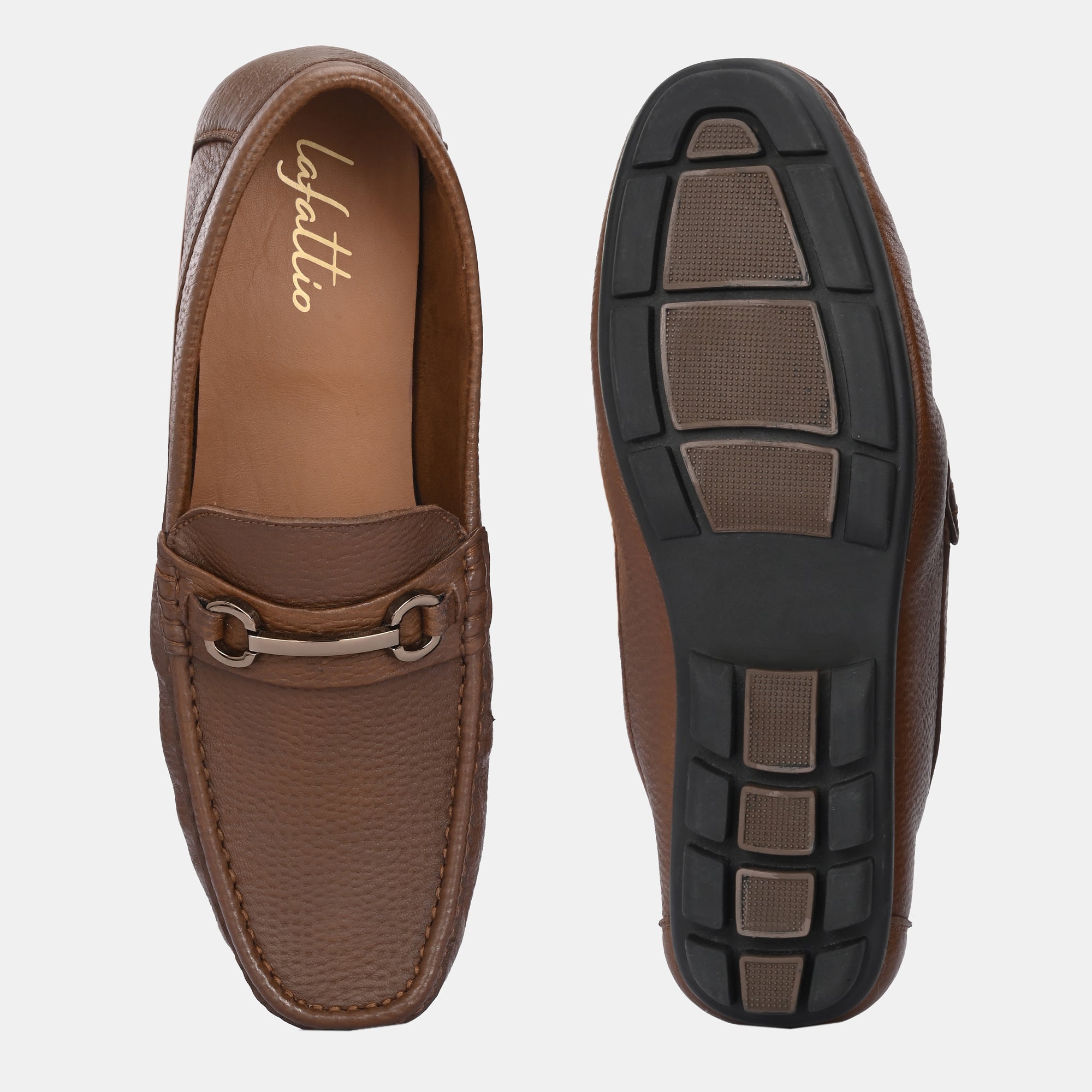 Pashmina Leather Loafers by Lafattio – Tan - view 8