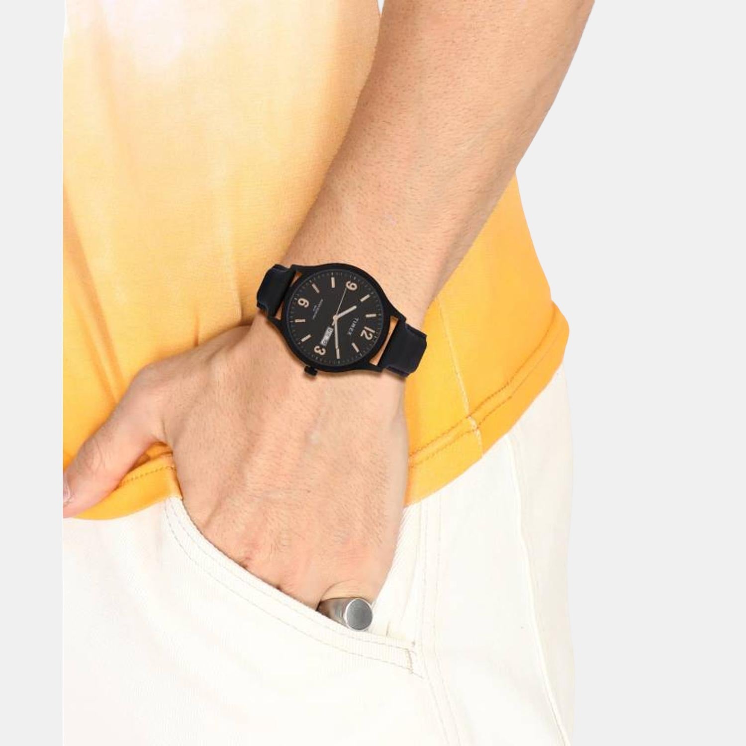 Timex Fashion Men Quartz Black Dial Analog Leather Watch TWEG18403 - view 4