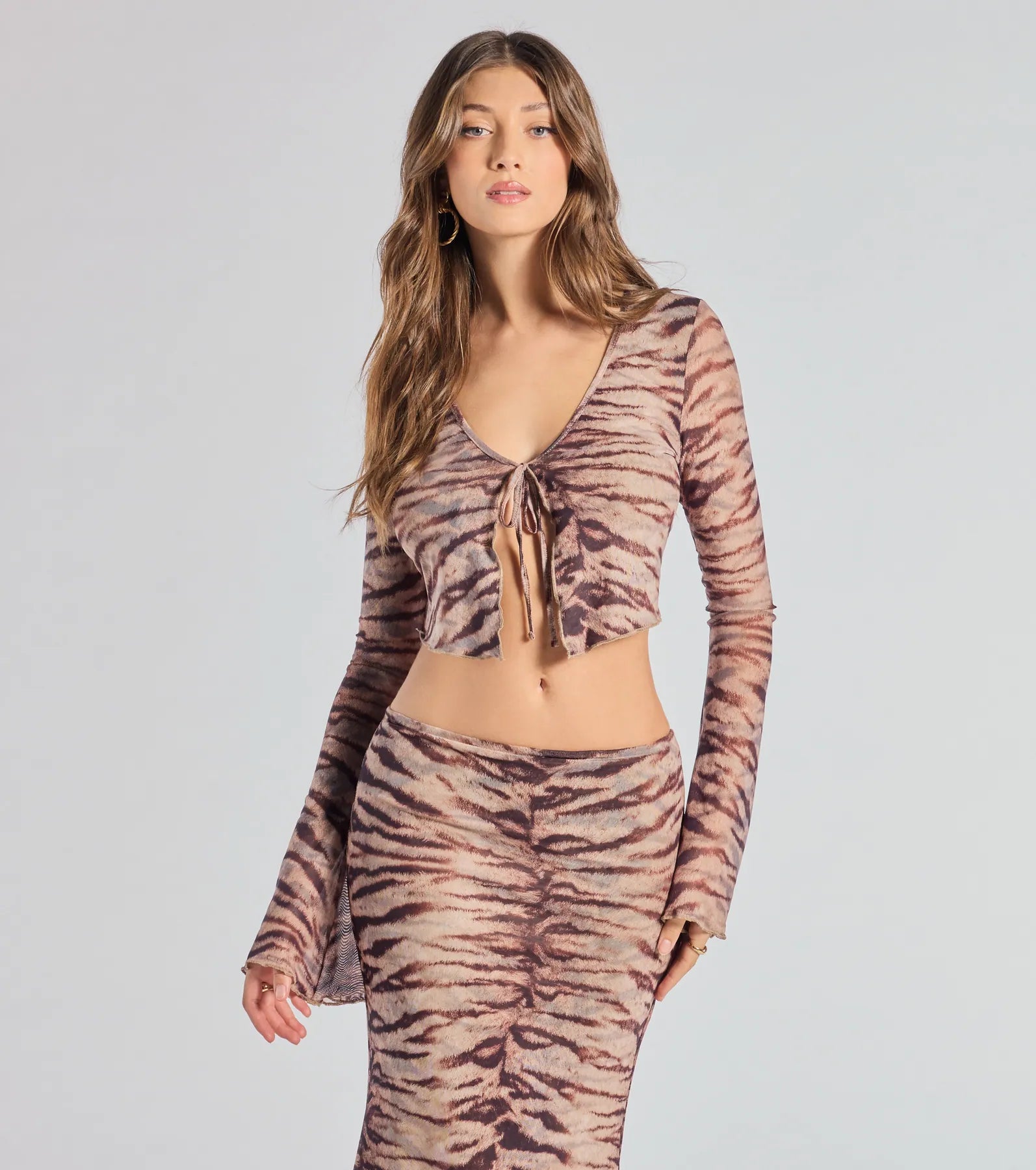 Windsor Strut It Out Abstract Zebra Tie-Front Top