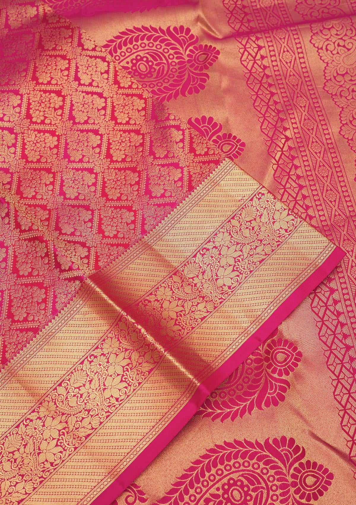 Koskii Rani Pink Zariwork Pure Silk Saree – Women's - view 4