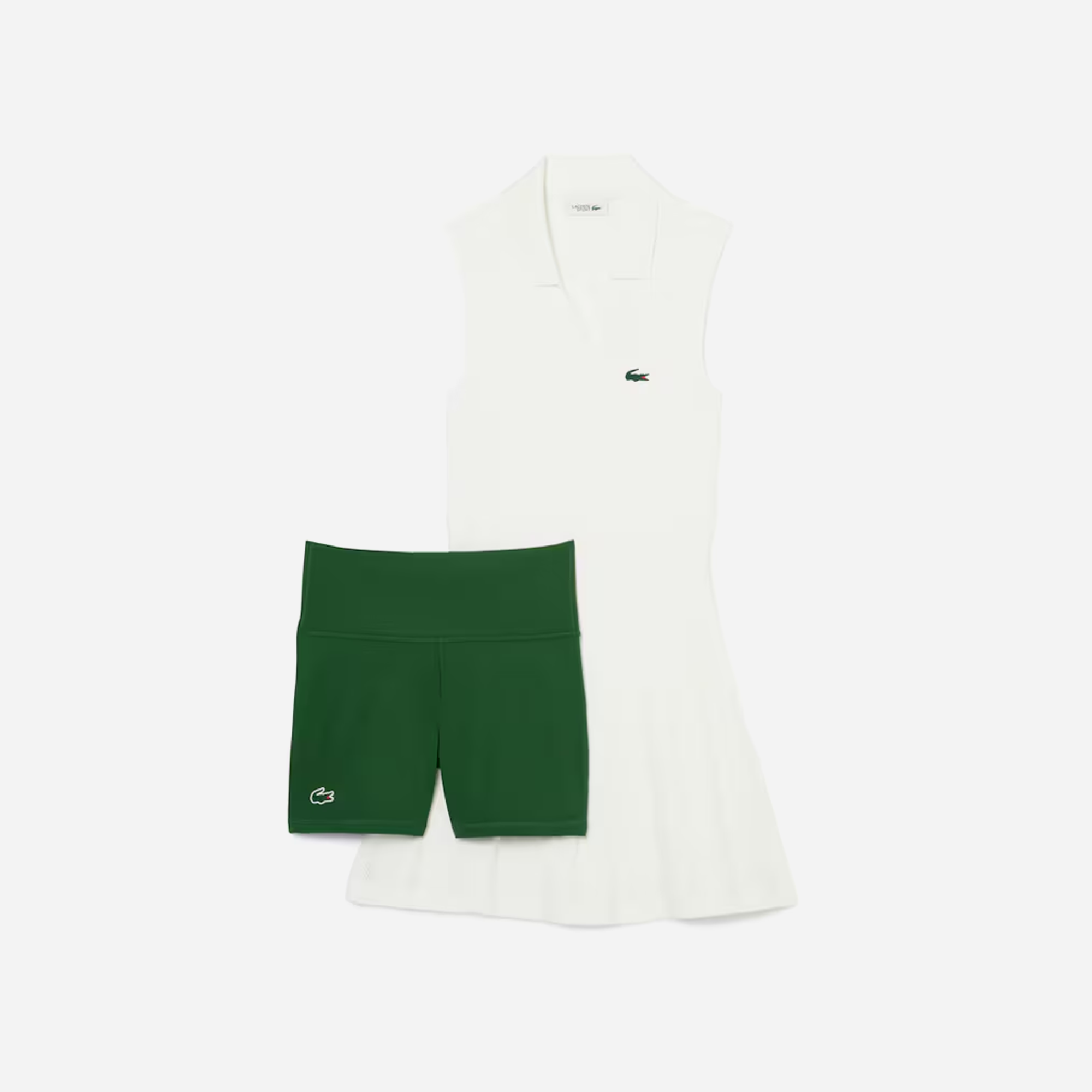Lacoste Women's Stretch Tennis Dress and Shorts White Green - view 2