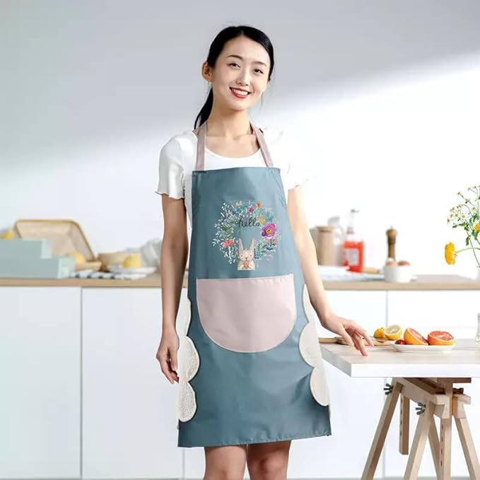 Roposo Clout Waterproof Hand-Wiping Apron for Kitchen