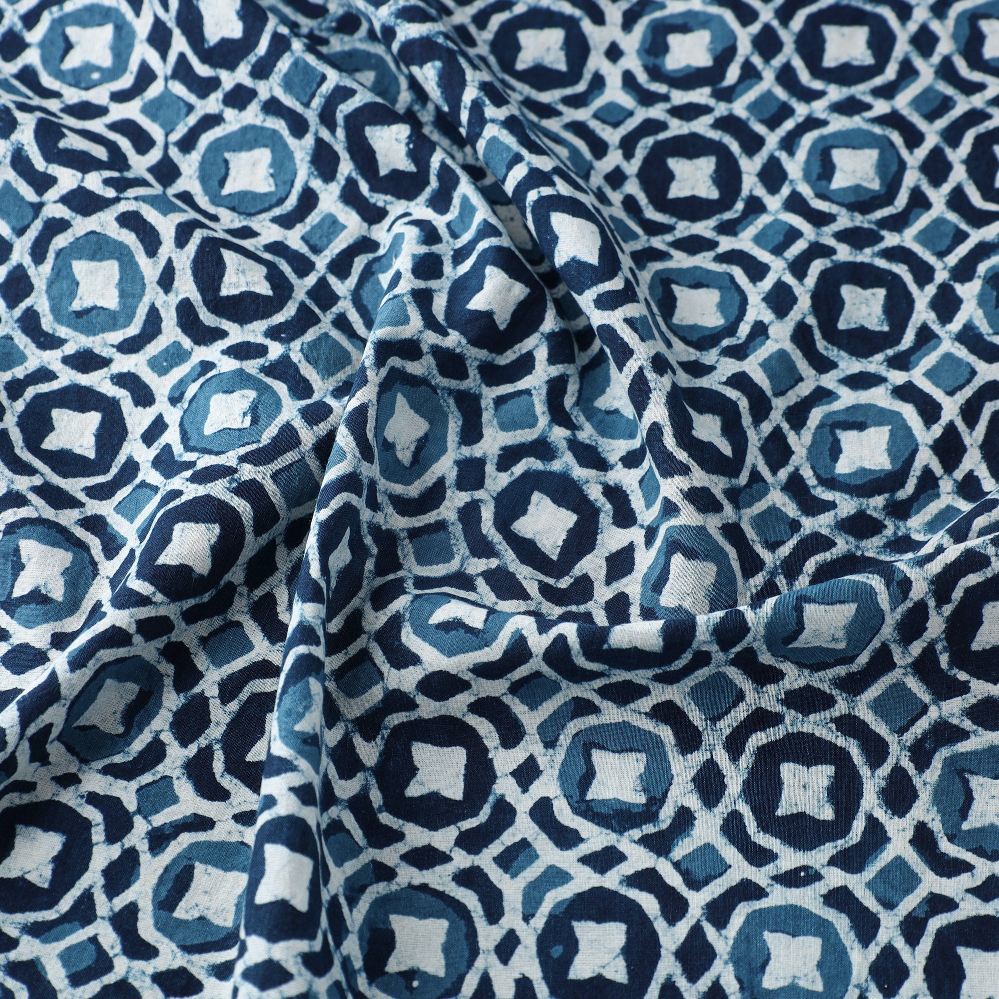 BAGRU DABU PRINTS Block Printed Cotton Indigo Dabu Bagru Fabric 01 - view 3