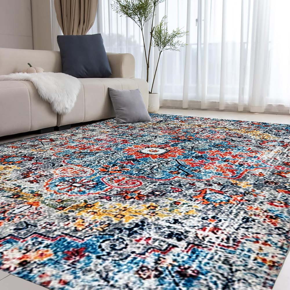 Urban Space Home Furnishing Digital Printed Premium Chenille Floor Carpet Mat, Super Soft Rug with Anti-Skid Backing, Modern Persian Carpet - CR005 - view 2