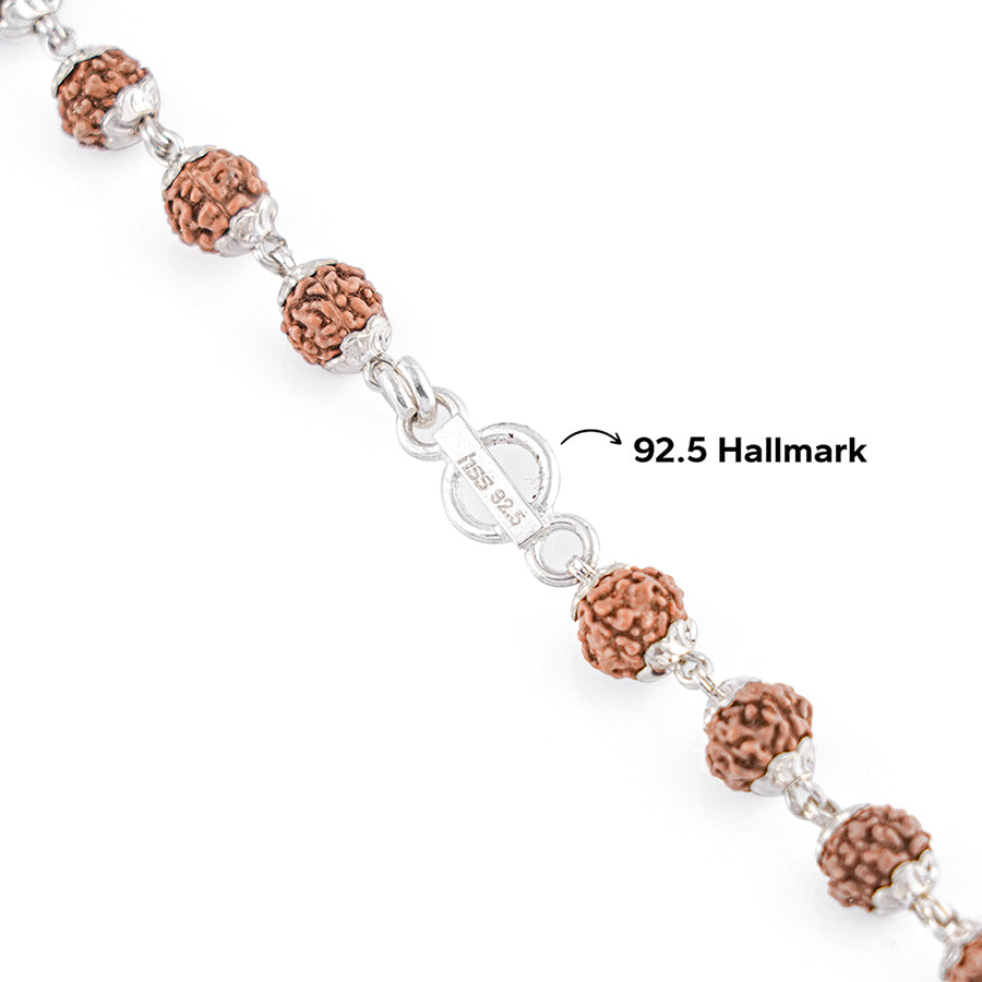 Prinjal Jewellers Rudraksha Silver Mala ( 6 - 7 mm Rudraksha) - view 5