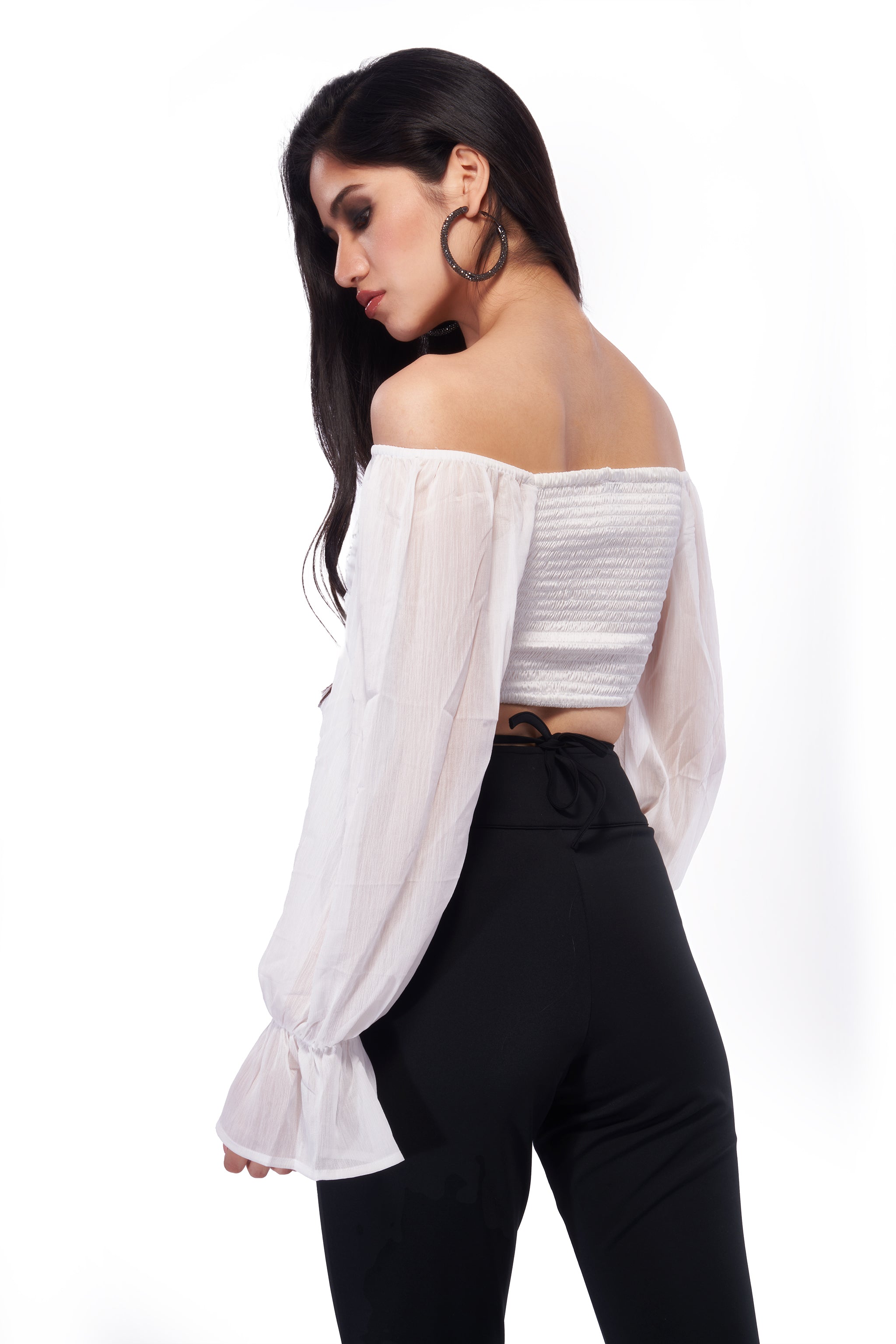 Cottage Core Satin Corset Top - White - view 4