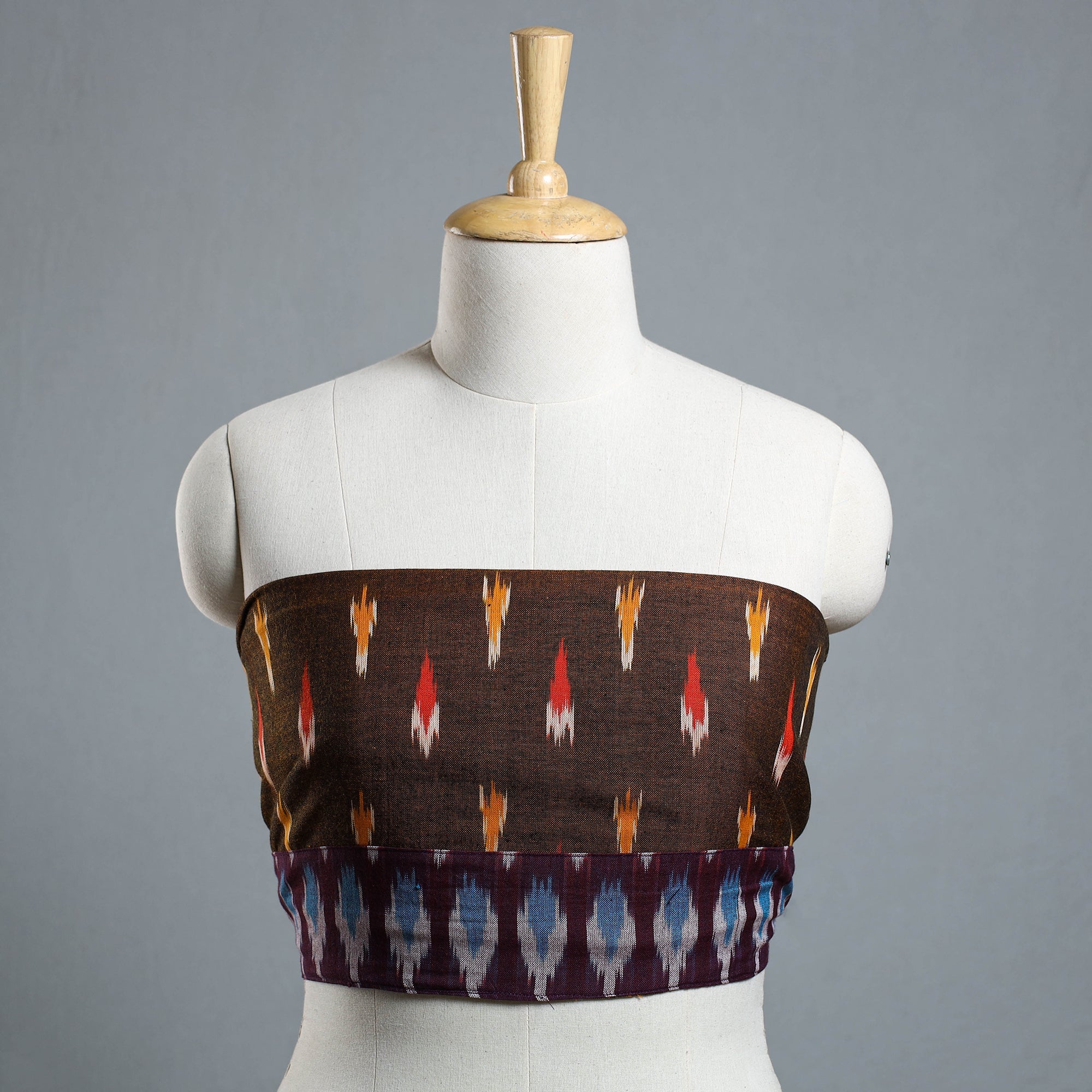 NOORI BAZAR Brown - Ikat Cotton Blouse Piece 11