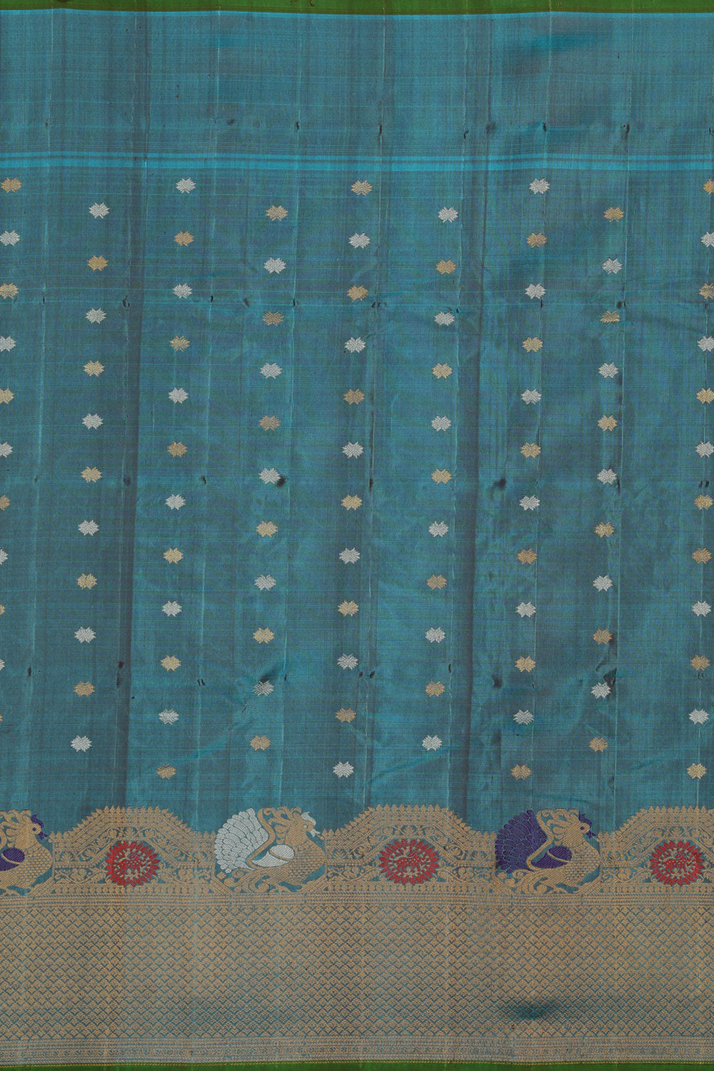 Kalanjali Gadwal-Silk Violet Saree – Women's - view 4