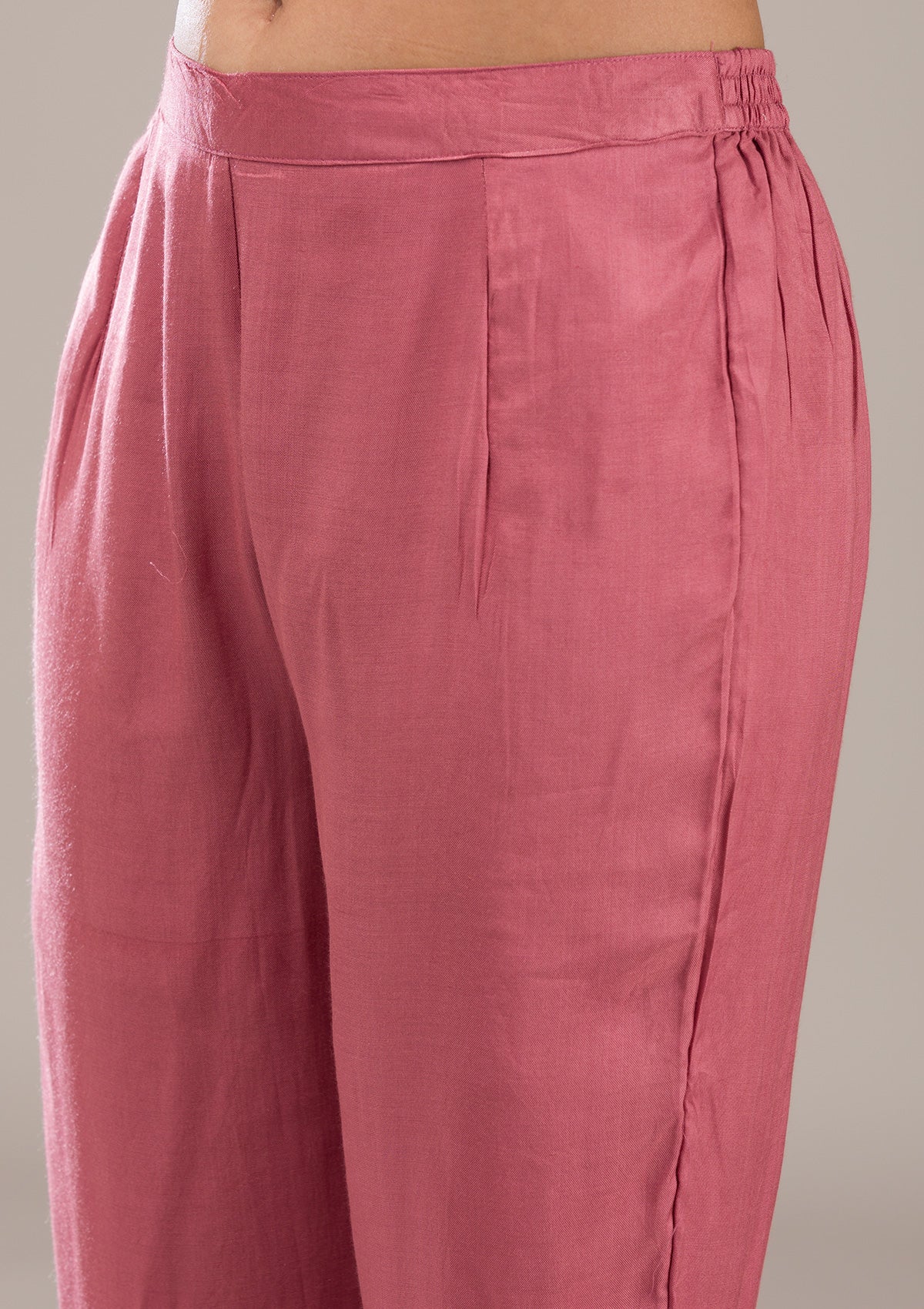 Koskii Onion Pink Threadwork Georgette Readymade Salwar Suit - view 7