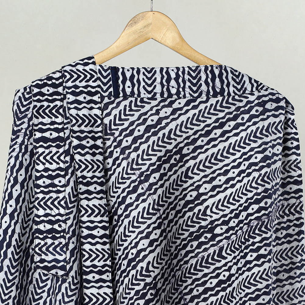NOORI BAZAR Blue - Hand Batik Printed Cotton Wrap Around Skirt 12 - view 3