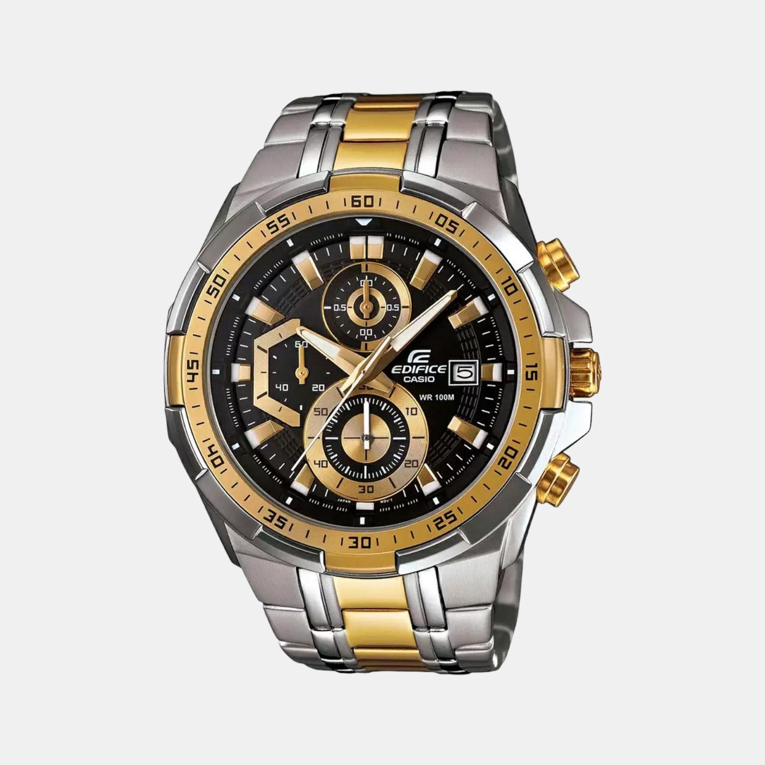 Casio Edifice Men Quartz Black Dial Chronograph Stainless Steel Watch EX188
