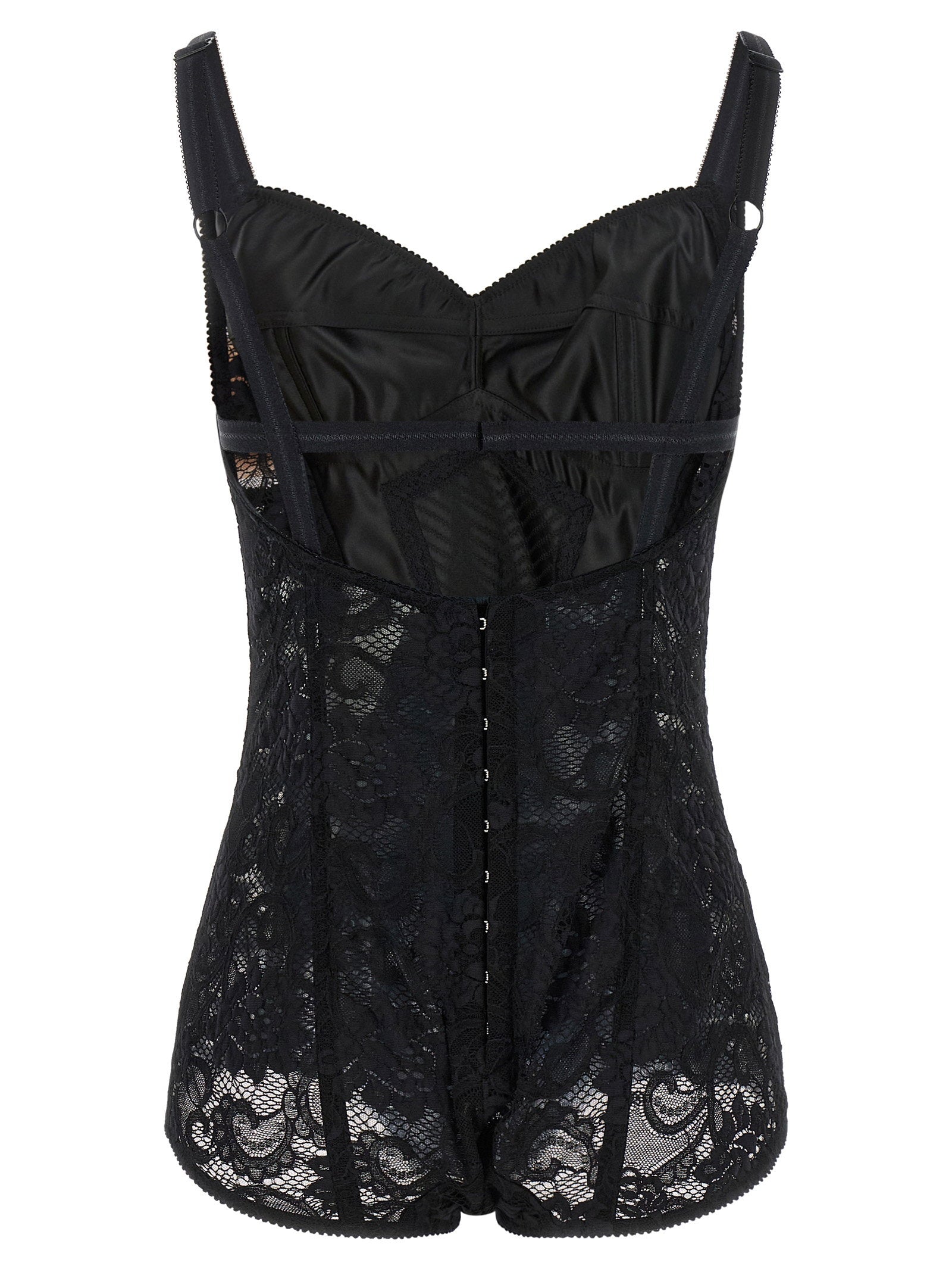 Dolce & Gabbana Satin And Lace Corsetry Bodysuit - view 2