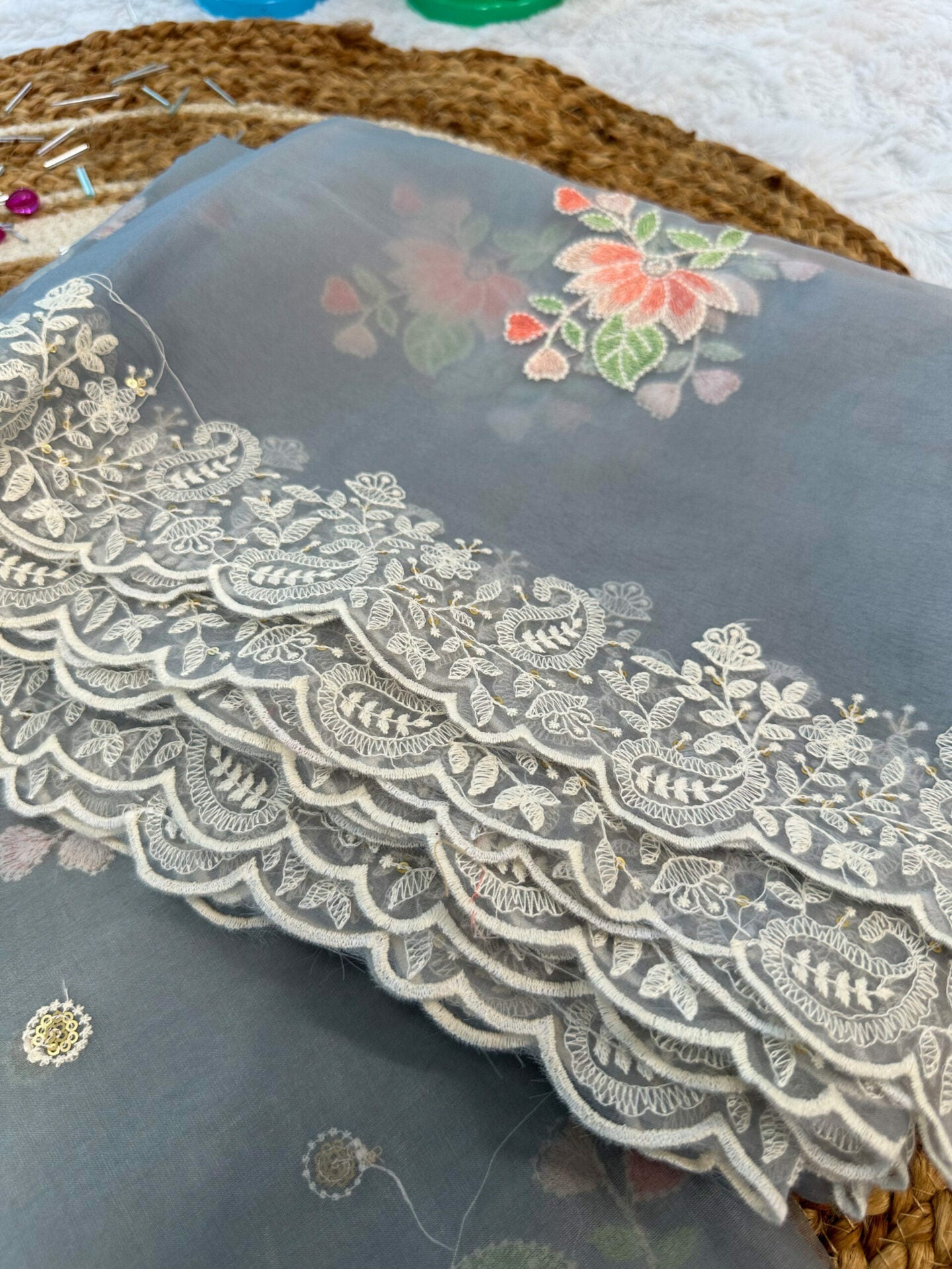Idaho-o Light grey organza suit # 027 - view 2